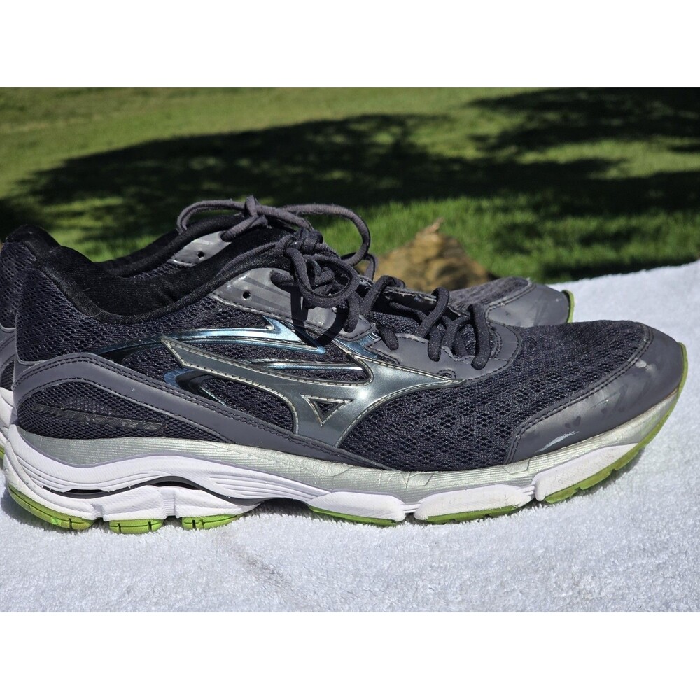 Mizuno Wave Inspire 12 Running Shoes Men's 12 Black Gray Green Athletic Trainer